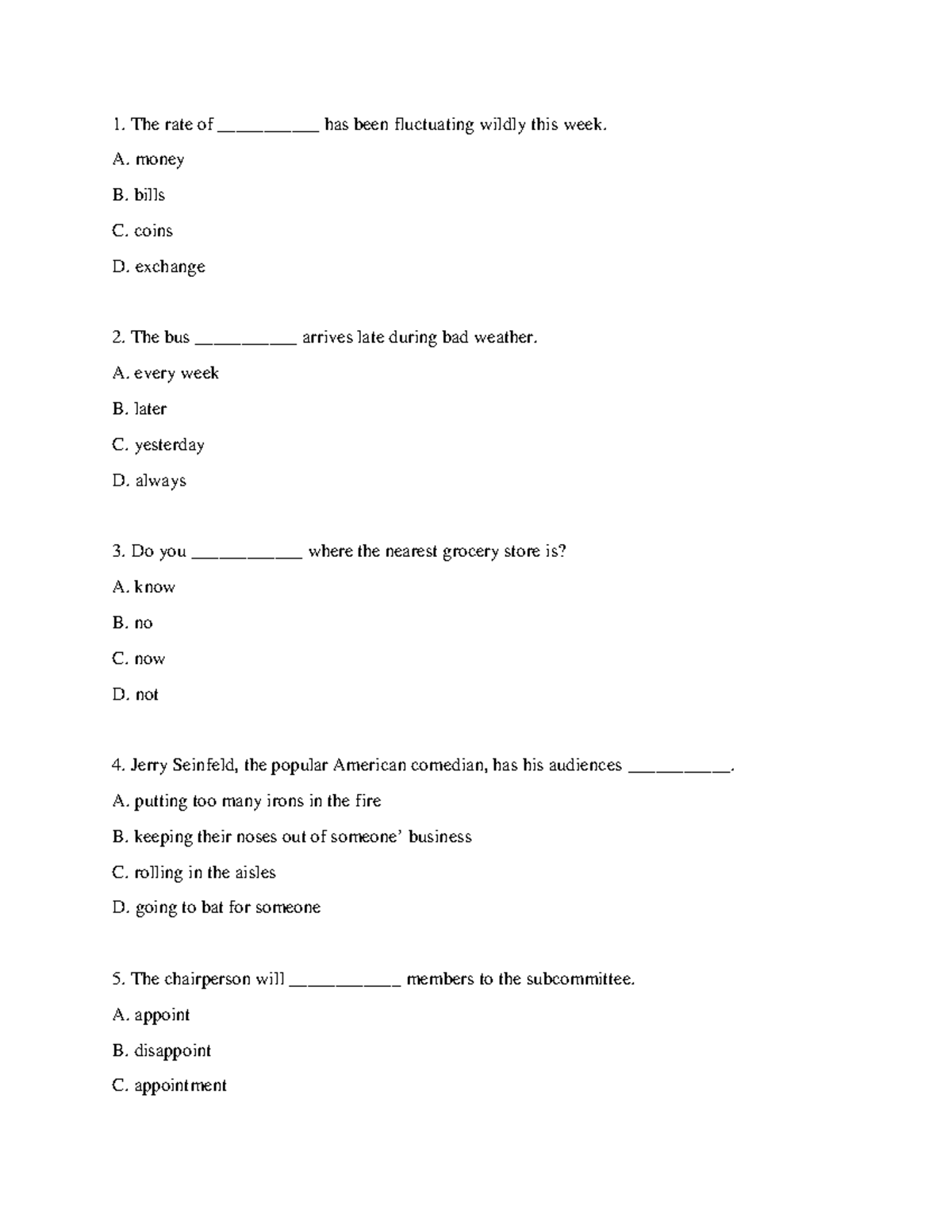 ST 5 - Grammar Structure: English Proficiency Test Reviewer 5 - The ...