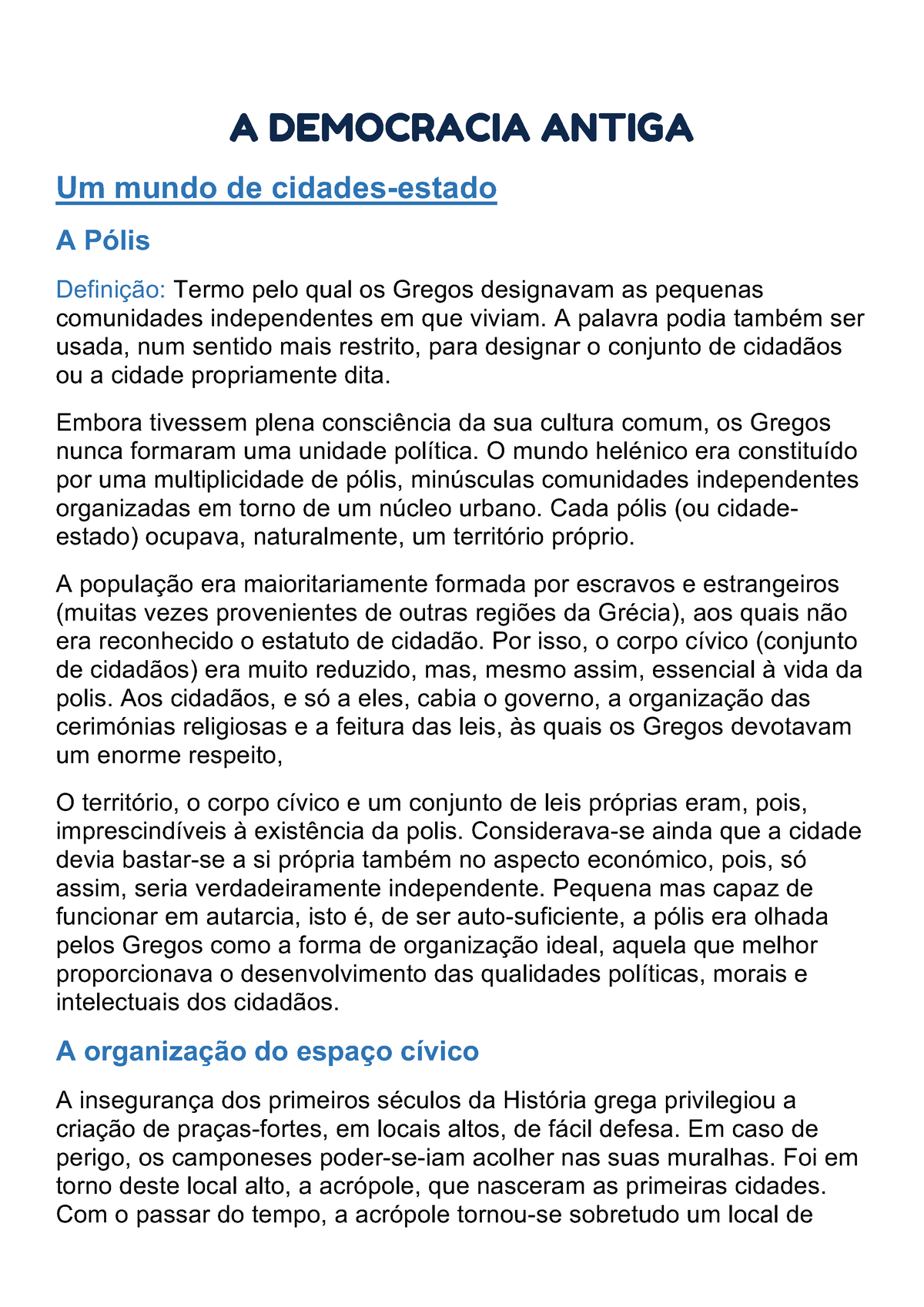 A Democracia Antiga - A DEMOCRACIA ANTIGA Um Mundo De Cidades-estado A ...