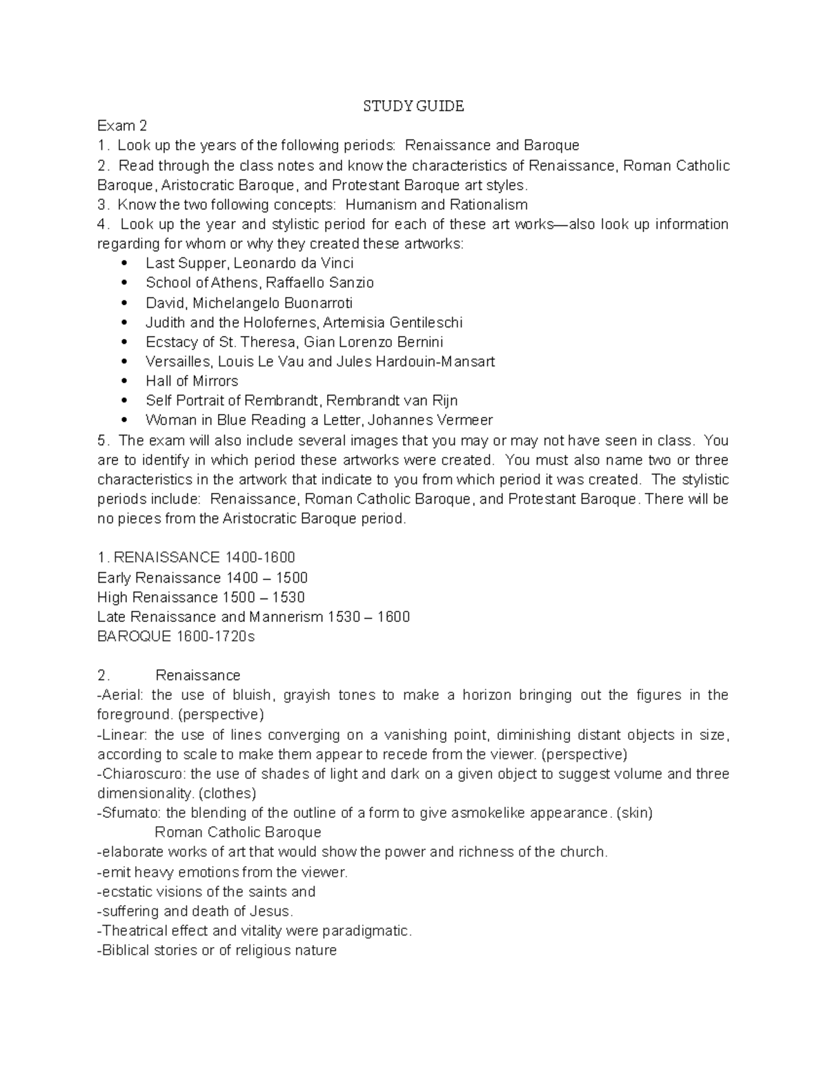 Study Guide Exam 2 - STUDY GUIDE Exam 2 1. Look up the years of the ...