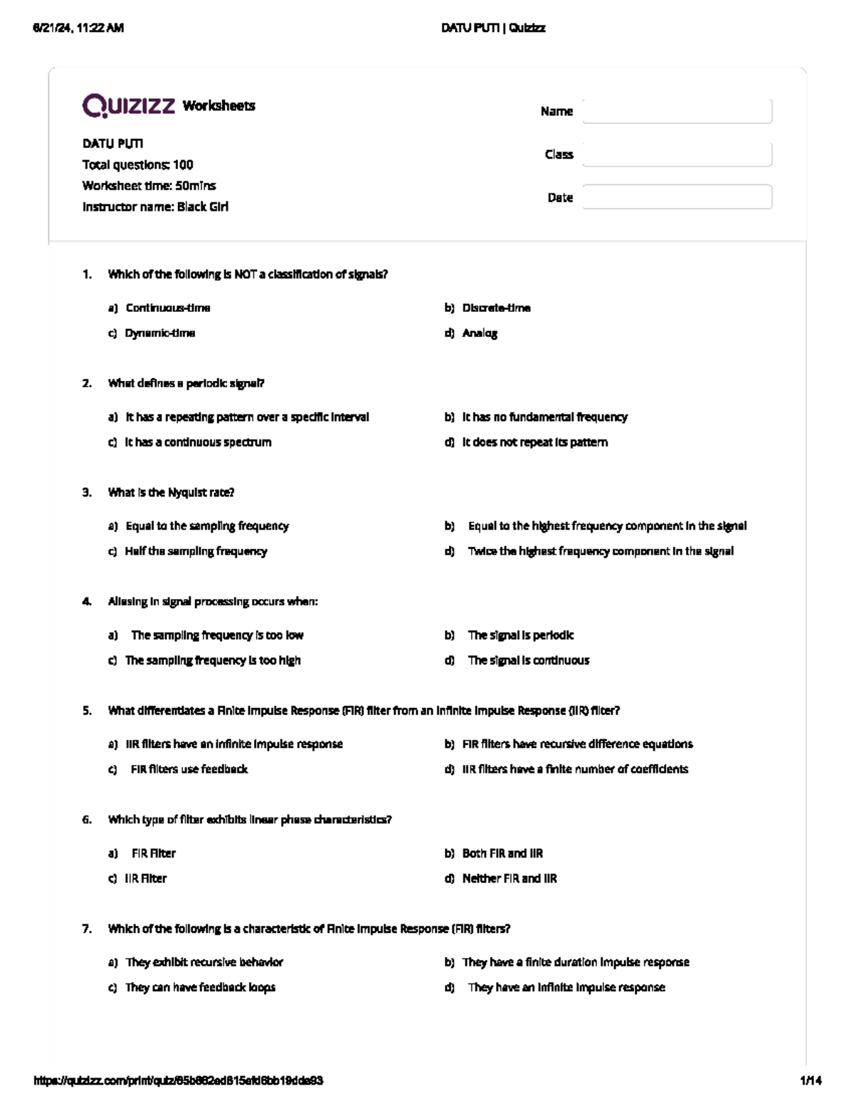 Communications Exit - Notes - 11:22 AM DATU PUTI Quizizz QUIZIZZ ...