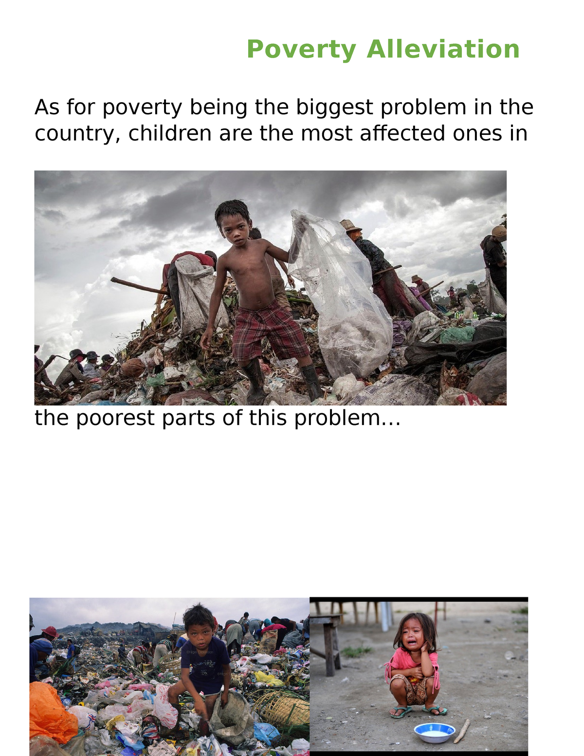 alleviation of poverty thesis statement