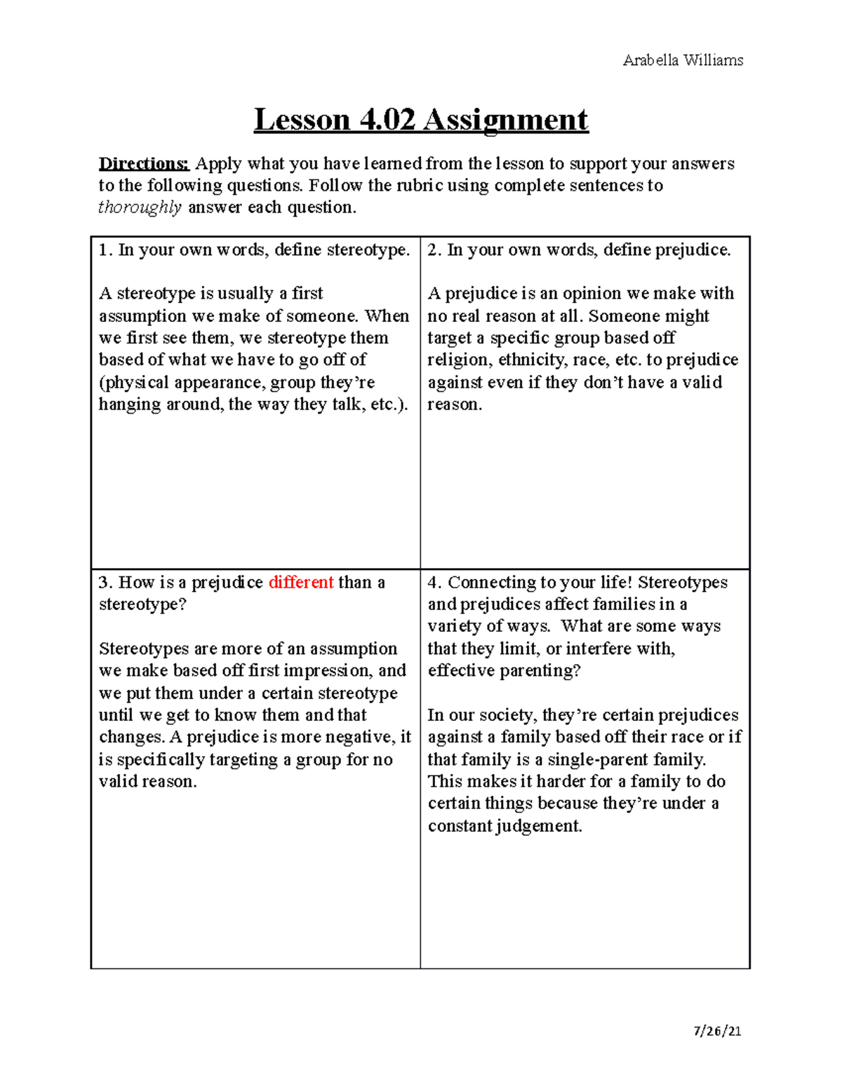 4.02 Assessment yyyyyyyyyyyyyyyyyy - Arabella Williams Lesson 4 ...