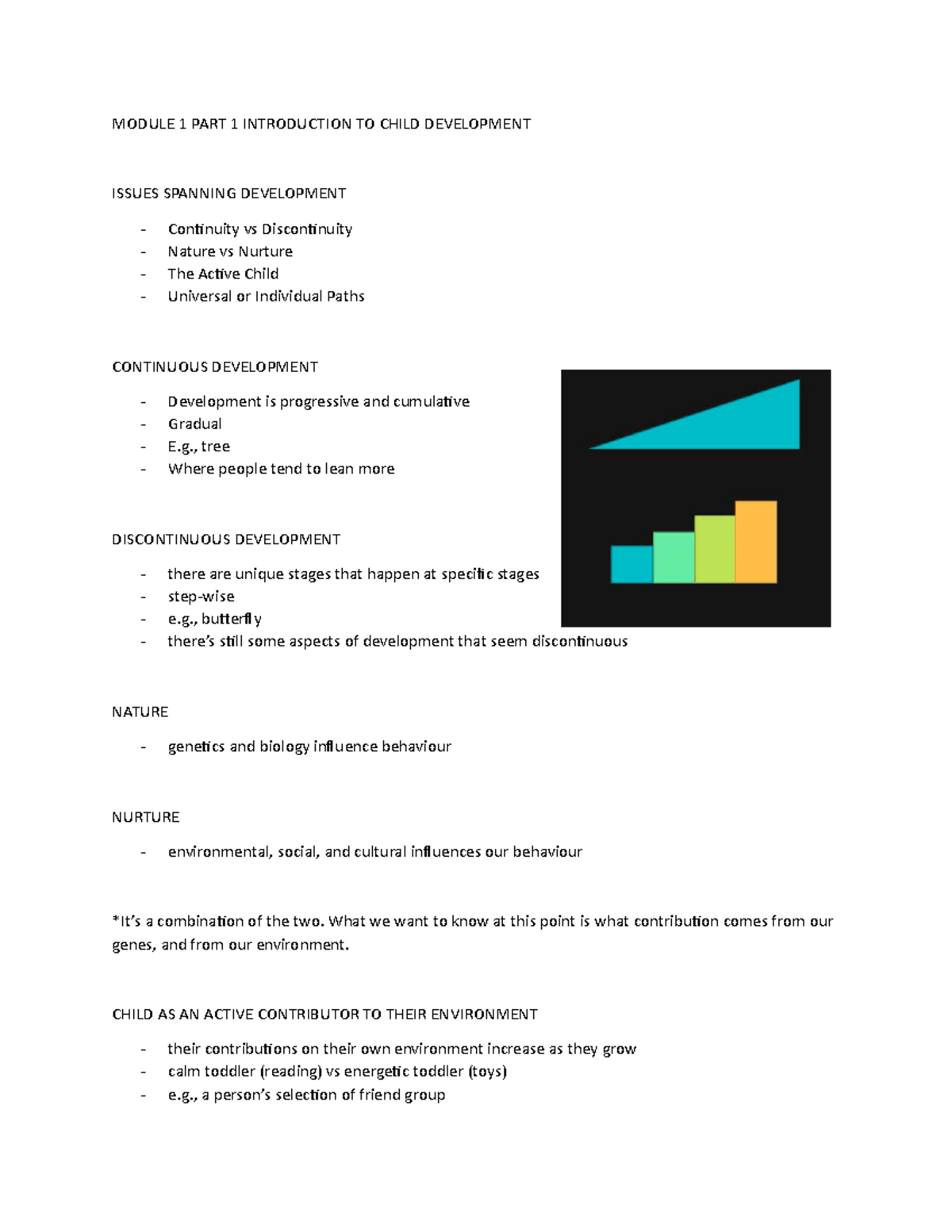 child development coursework examples