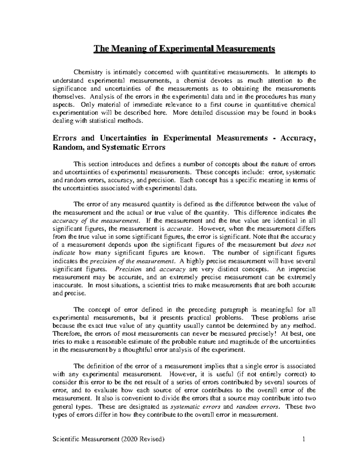 03 - The Meaning of Experimental Measurements - Scientific Measurement ...
