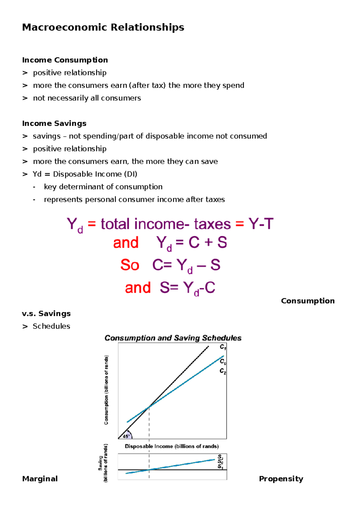 Chapter 15 - Macroeconomic Relationships Income Consumption positive ...