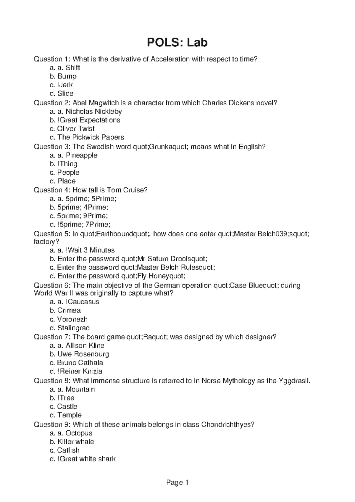 POLS328 Lab Report 10 - POLS: Lab Question 1: What is the derivative of ...