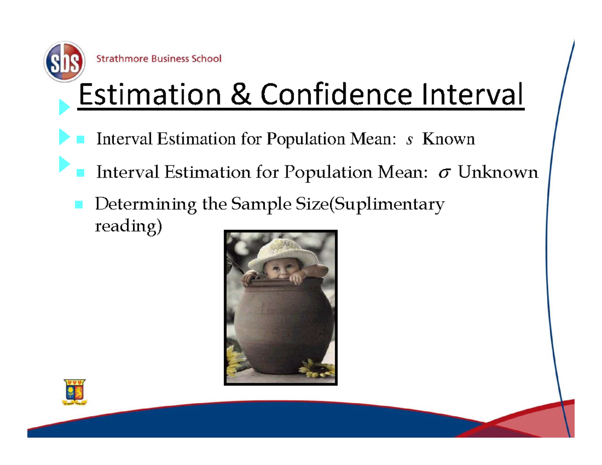 Interval Estimation for Mean and Variance - Estimation & Confidence ...