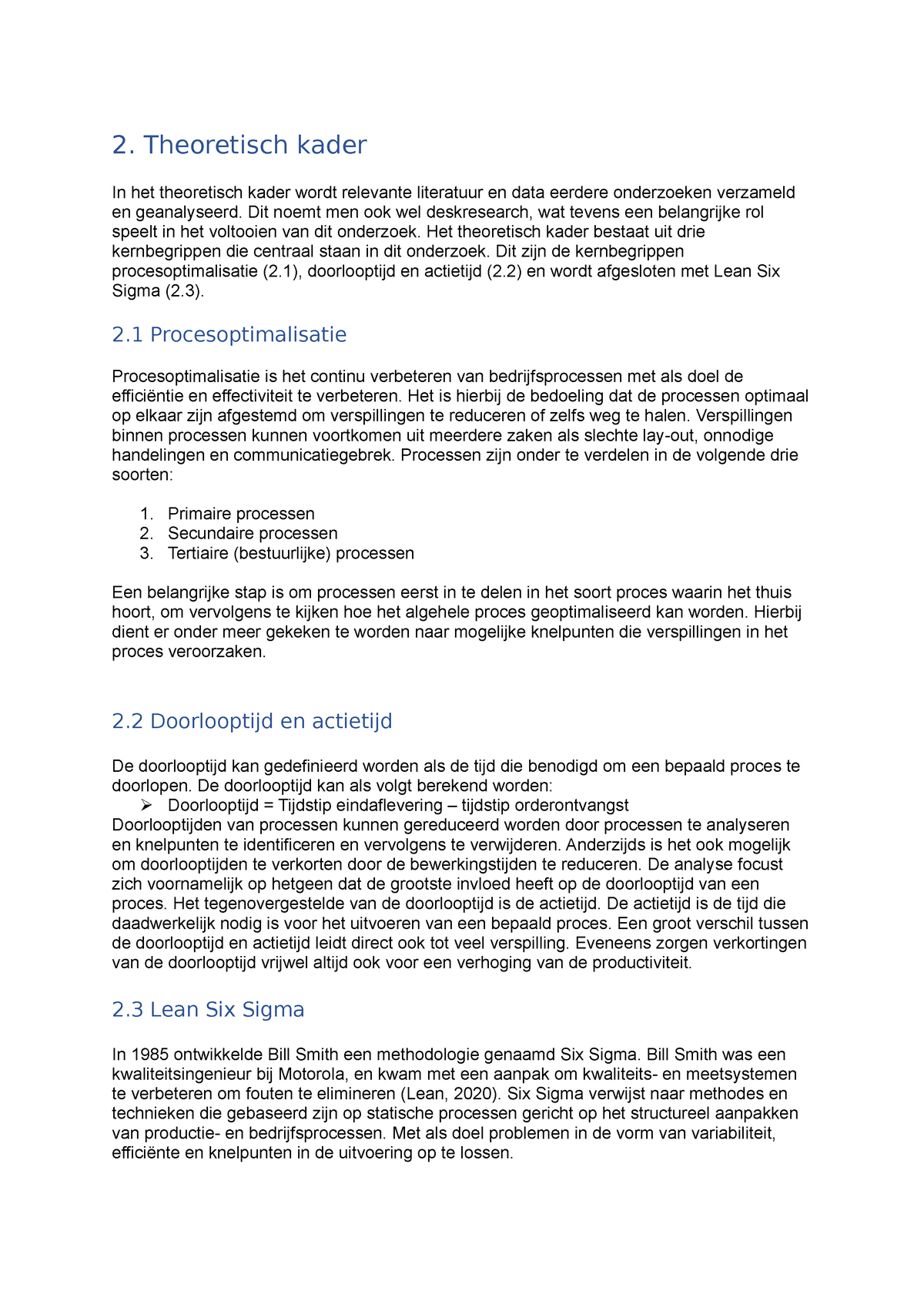 Odw 1 Document Voorbeeld Theoretisch Kader Odw 2 Theoretisch Kader In Het Theoretisch Kader Studeersnel