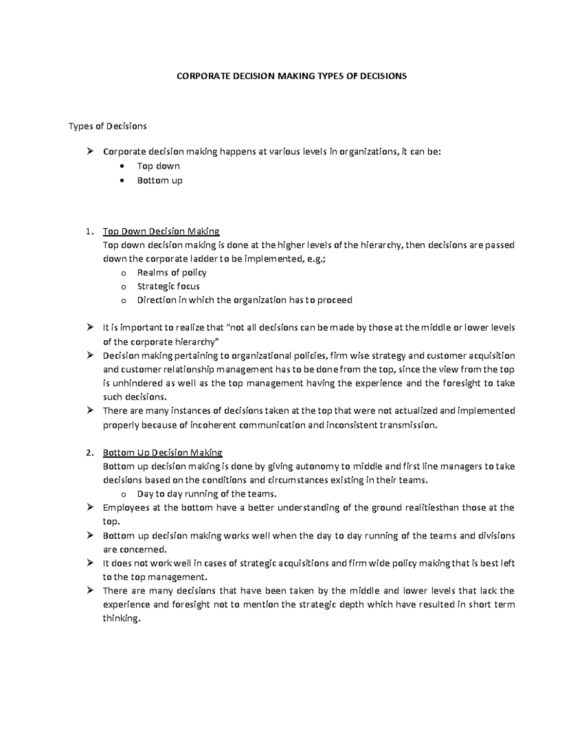 Conflict Resolution AND Decision Making-2-3 - CORPORATE DECISION MAKING ...