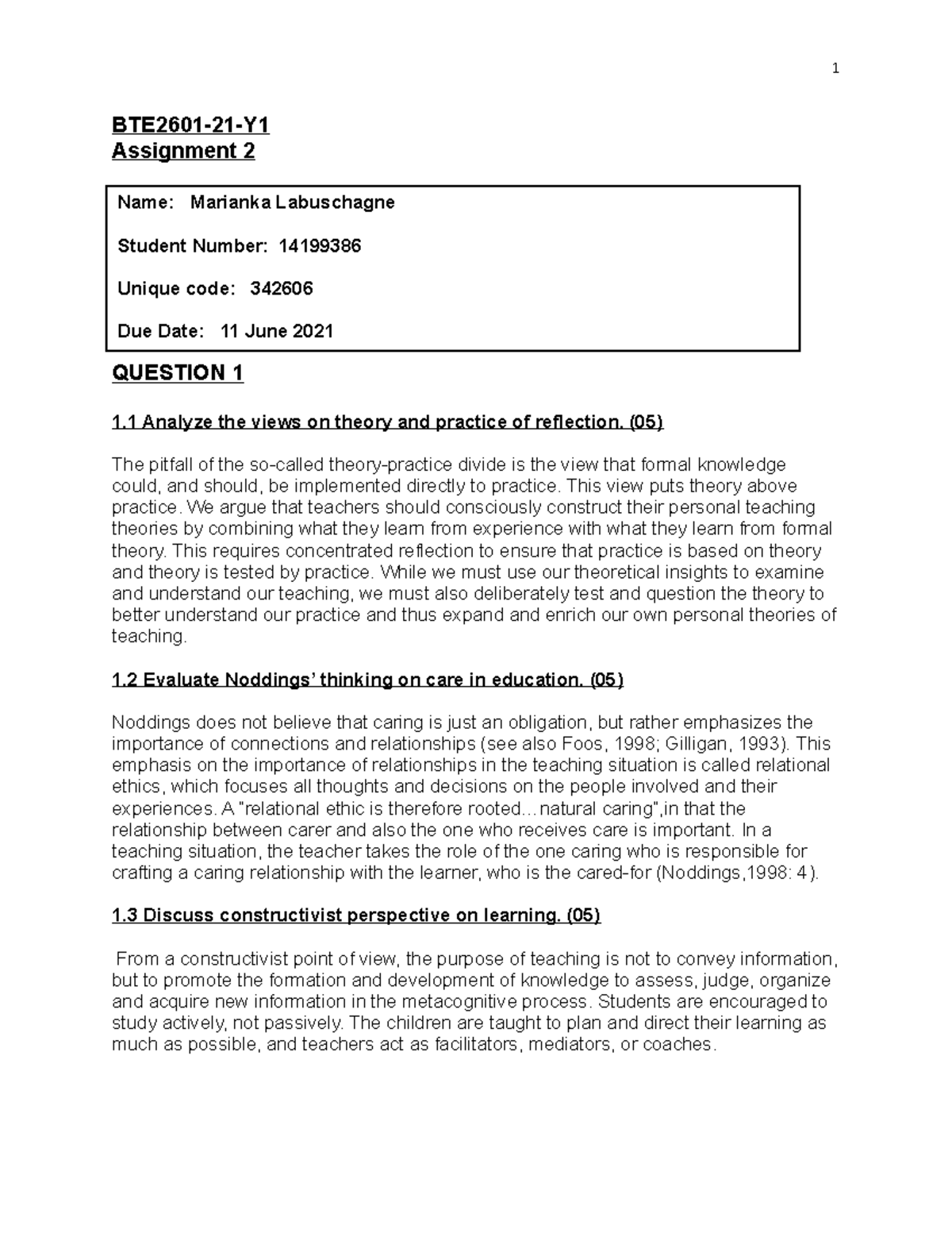 bte2601 assignment 4 answers