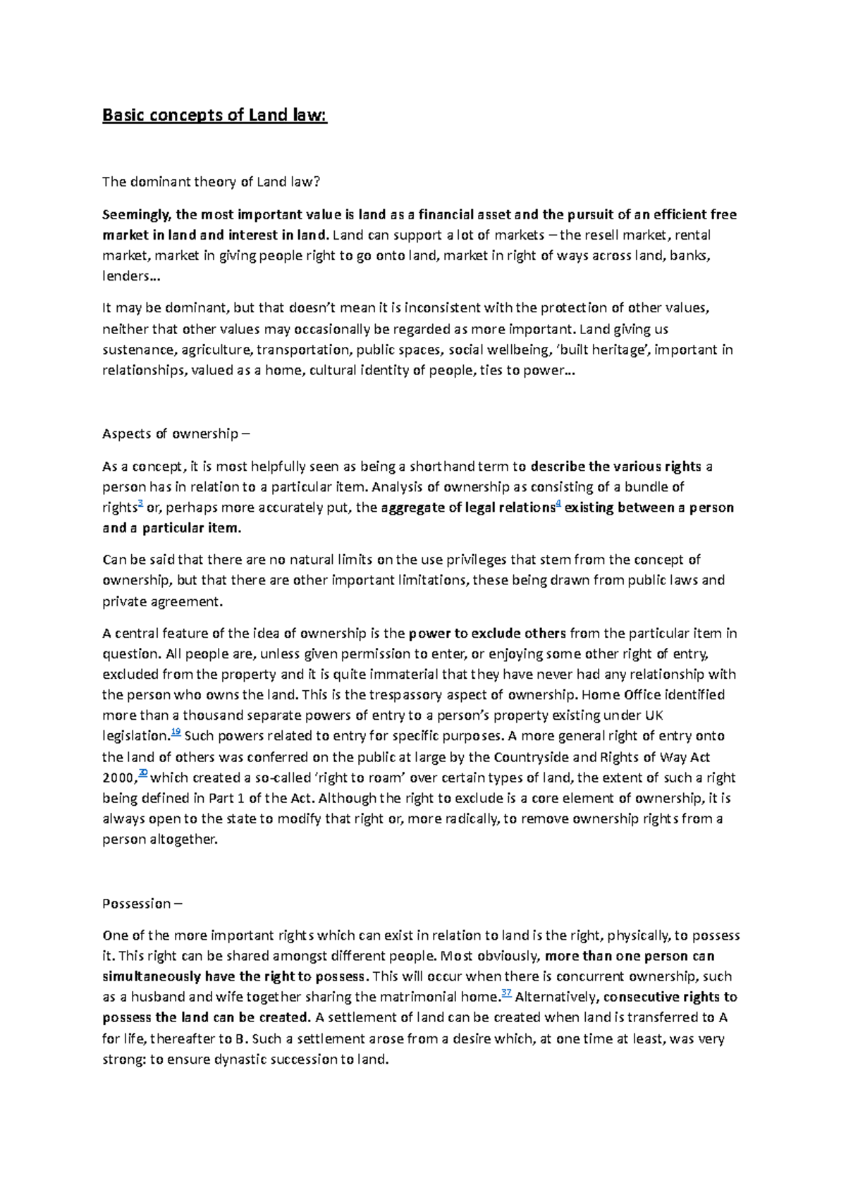 Foundations Of Land Law And Unregistered Land Basic Concepts Of Land 