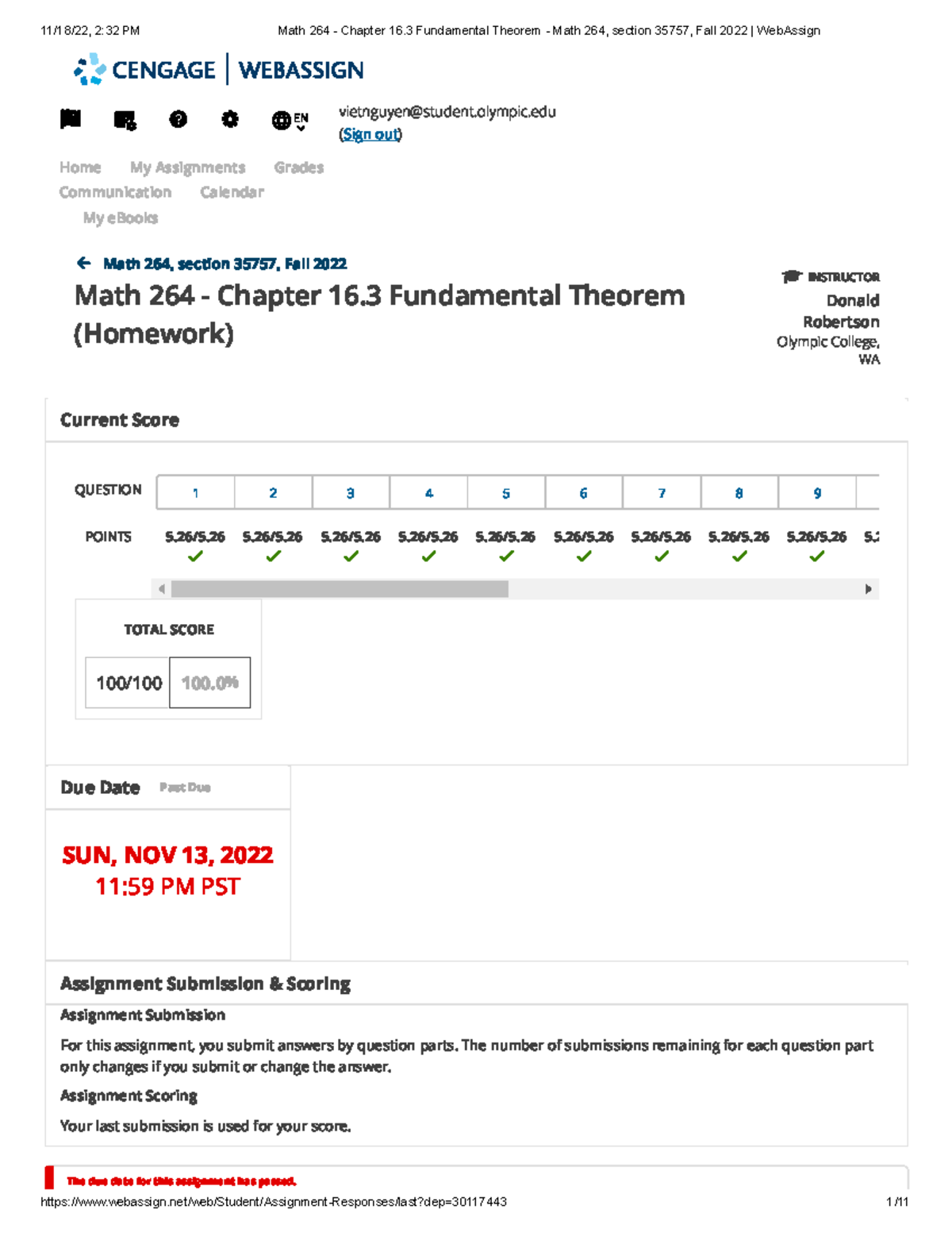 Math 264 - Chapter 16.3 Fundamental Theorem - Math 264, section 35757 ...