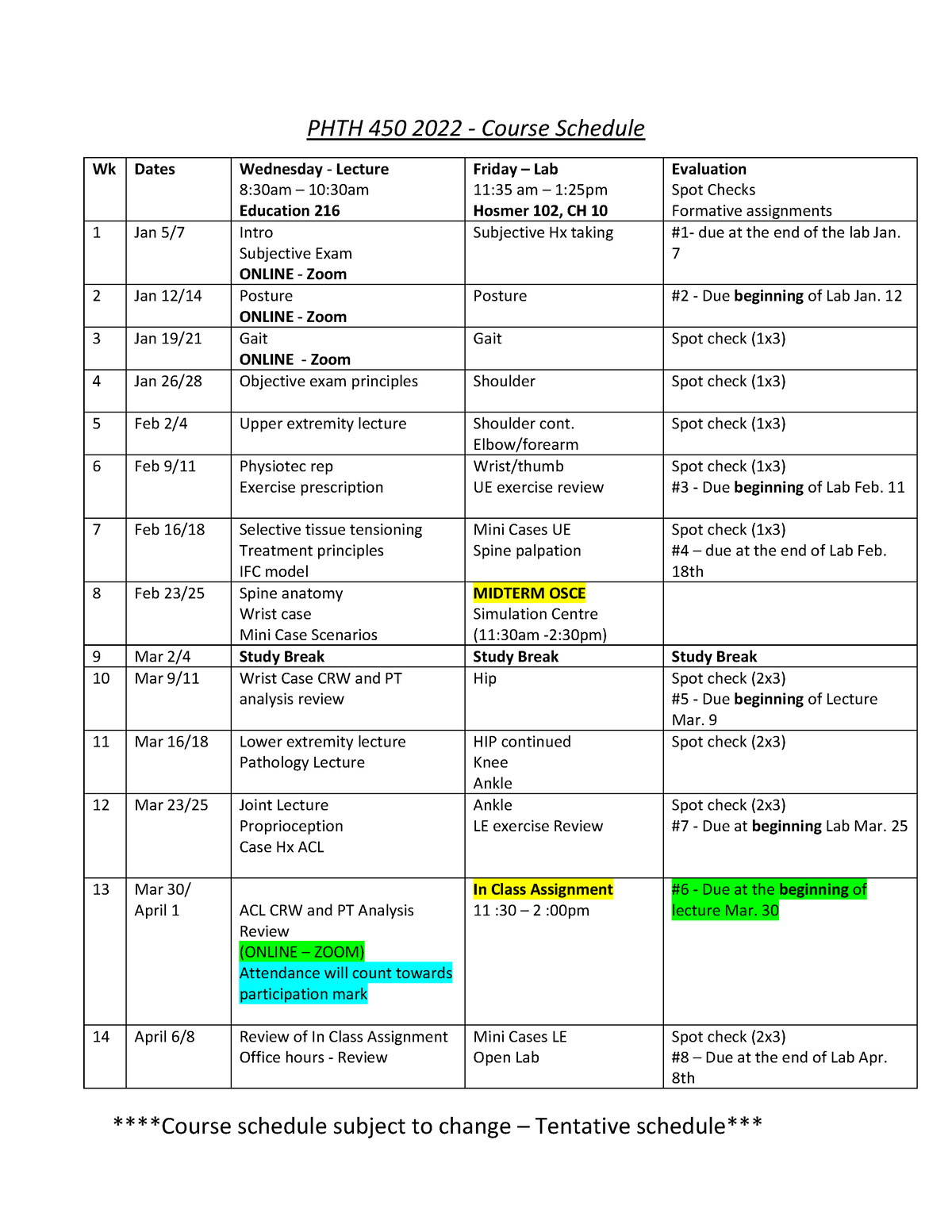 revised basic course workshop 2022