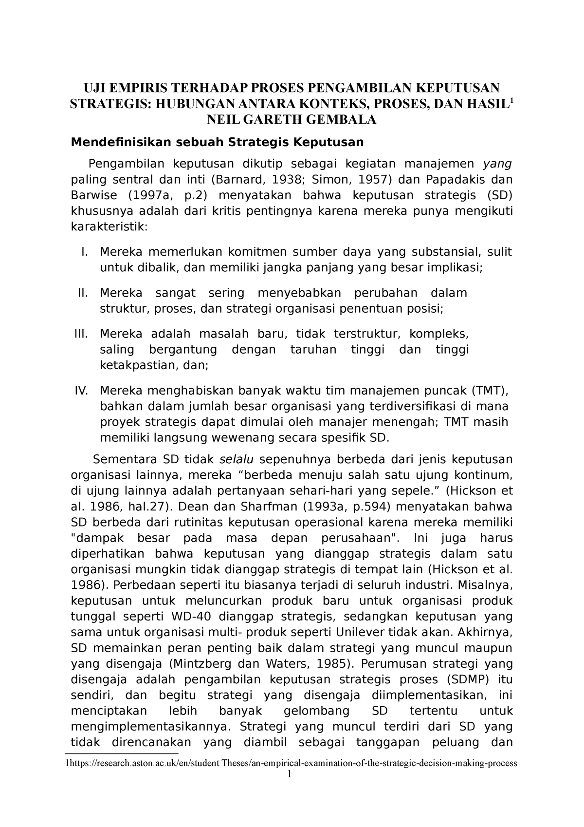 Proses Pengambilan Keputusan - UJI EMPIRIS TERHADAP PROSES PENGAMBILAN ...