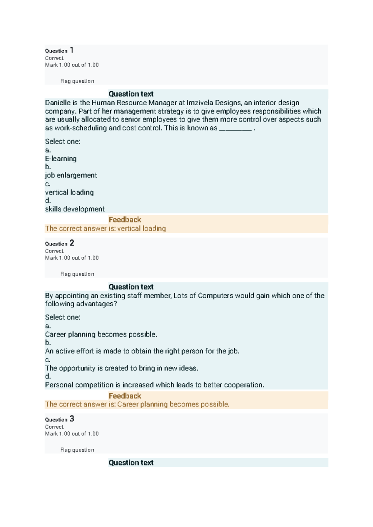 Assessment review,stu - Question 1 Correct Mark 1 out of 1. Flag ...