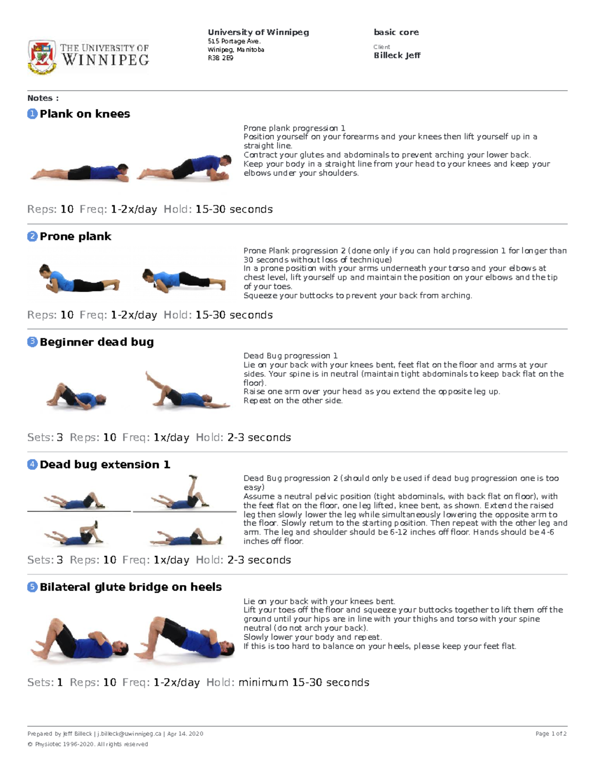 Basic-core-exercises - Prone plank progression 1 Position yourself on ...