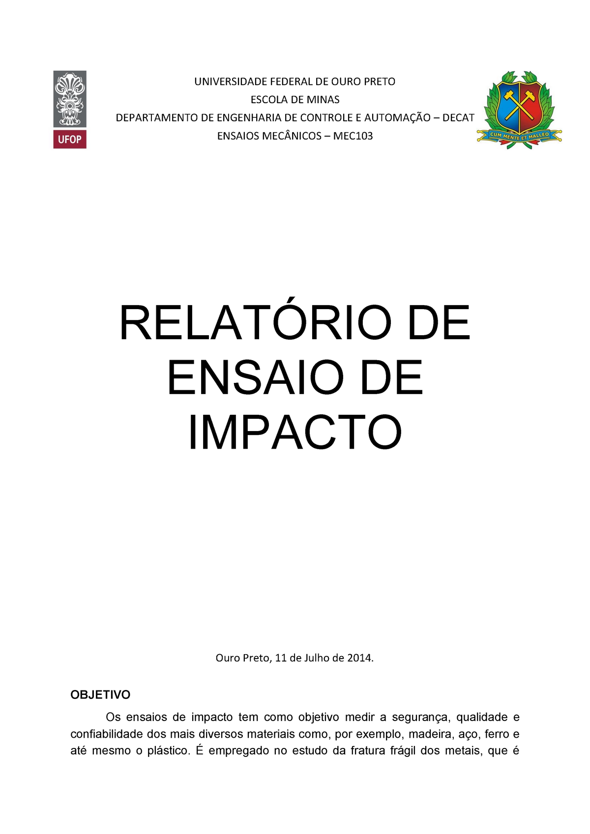 Ensaio de impacto charpy e izod - LABMETAL