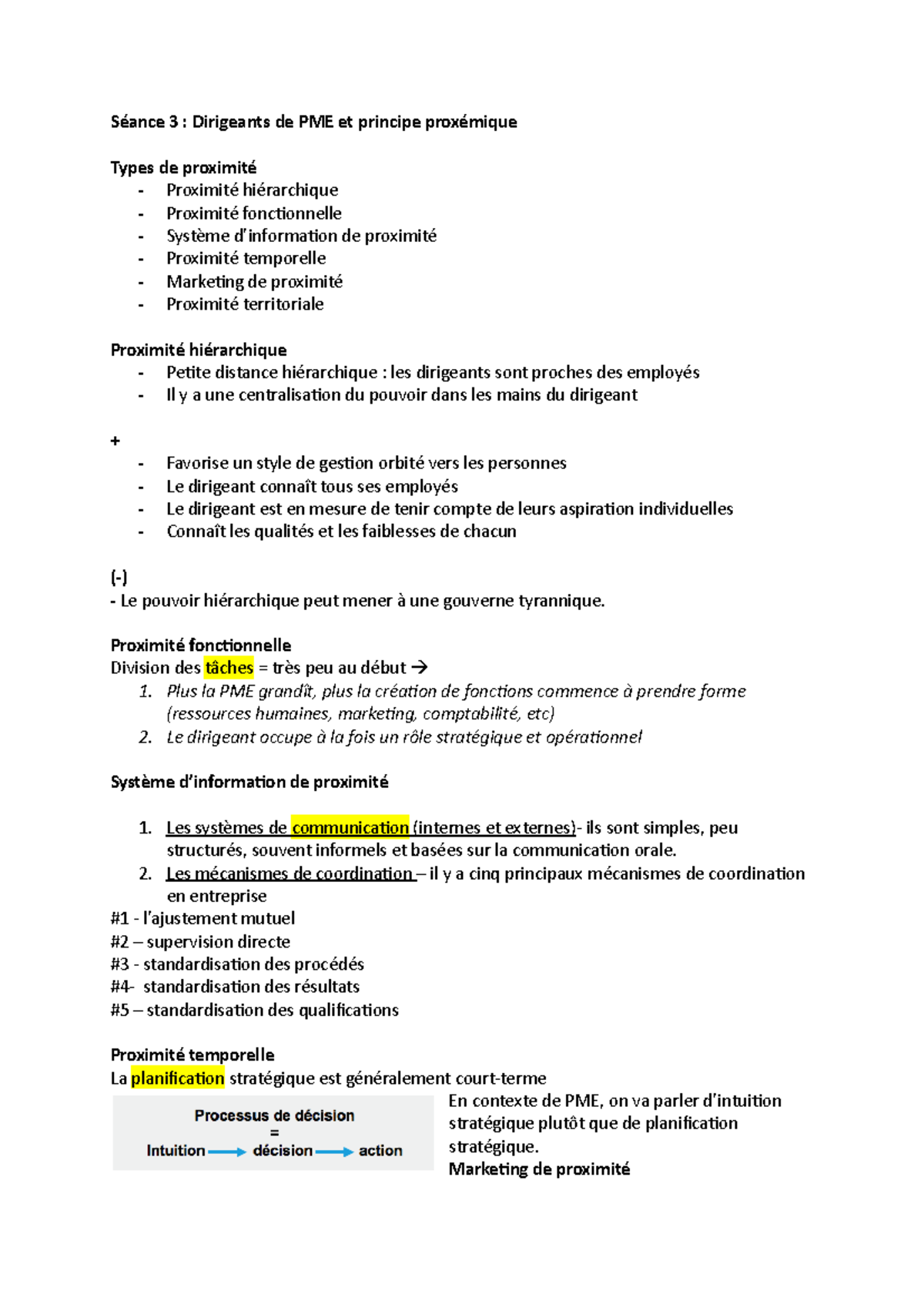 S3- Management des PME - Notes de cours 3 - Séance 3 : Dirigeants de ...