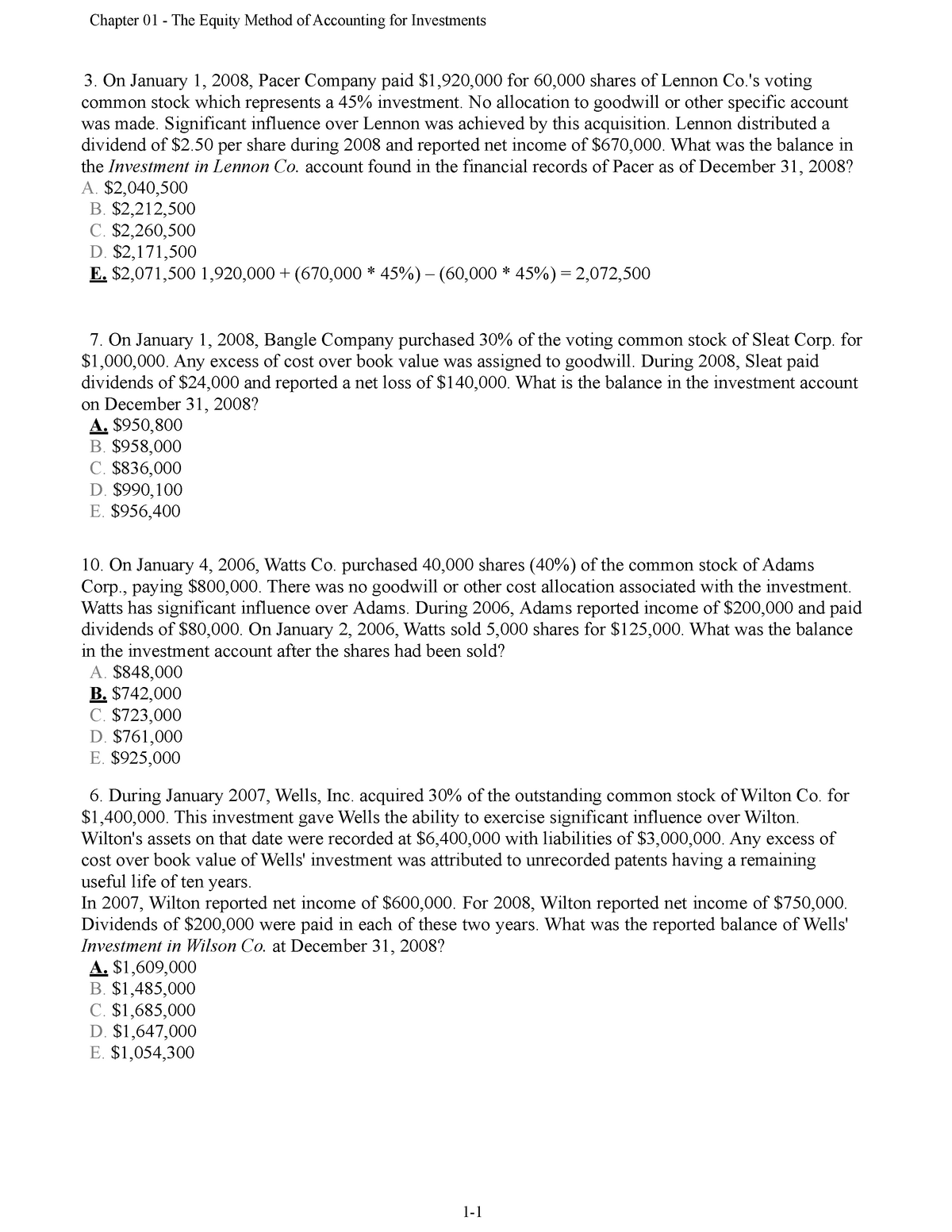 test-bank-chapter-1-ex-chapter-01-the-equity-method-of-accounting