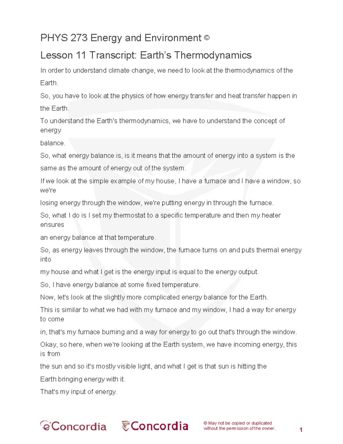 PHYS 273 L11 02 - Notes - © May not be copied or duplicated without the ...