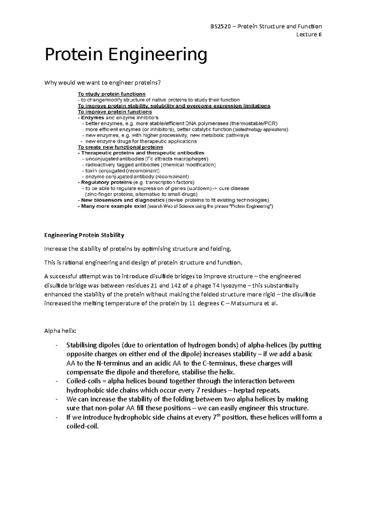 6 Protein Engineering Bs2520 Protein Structure And Funcion