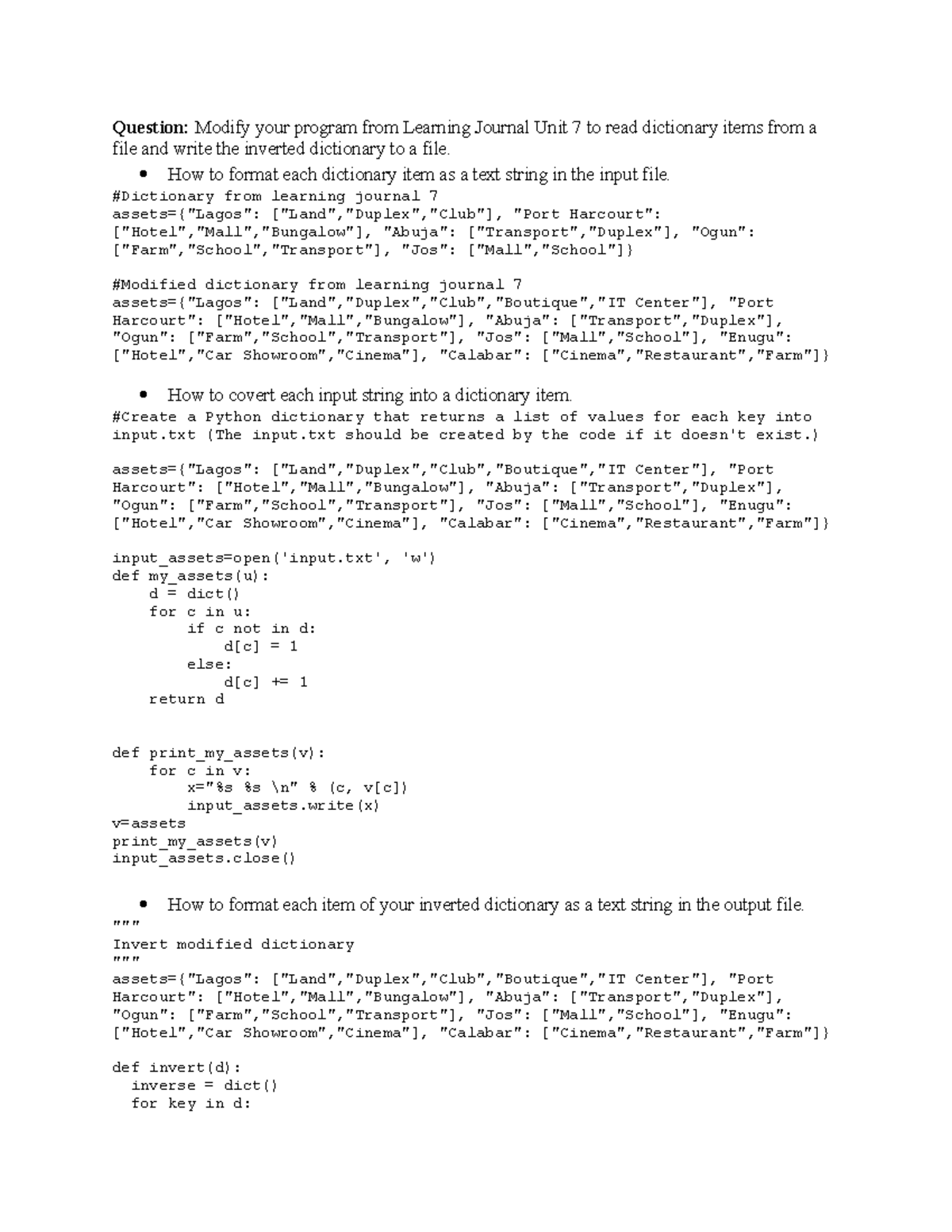 Learning journal unit 8 - Question: Modify your program from Learning ...
