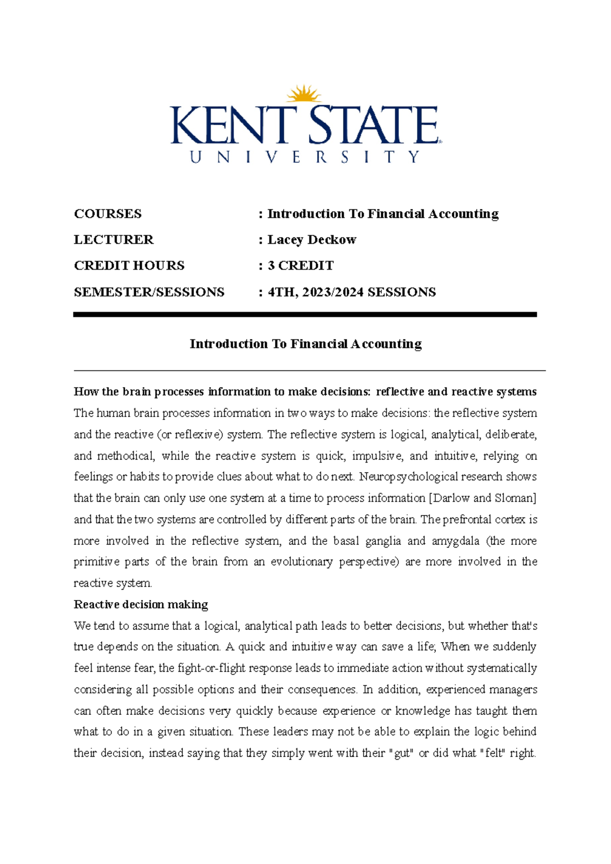 Reflective and reactive systems - The reflective system is logical ...
