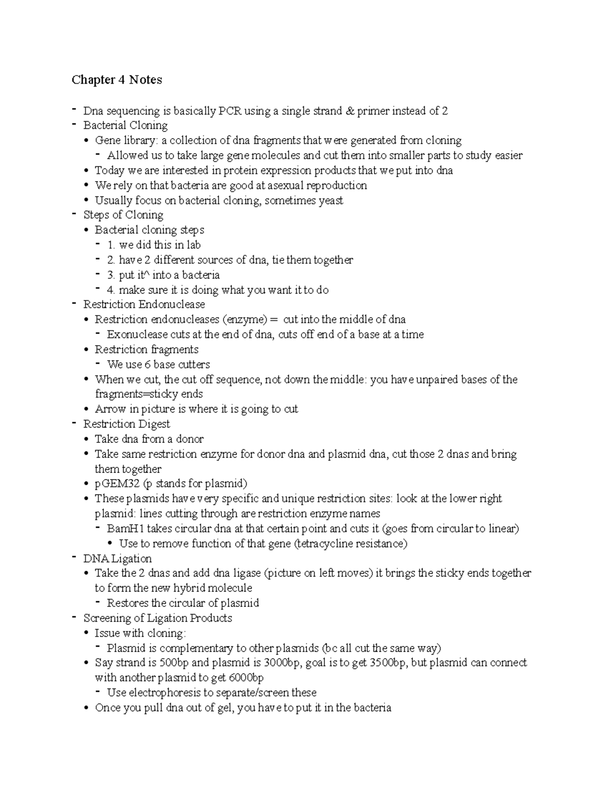 Chapter 4 Genetics Notes - Chapter 4 Notes - Dna sequencing is ...