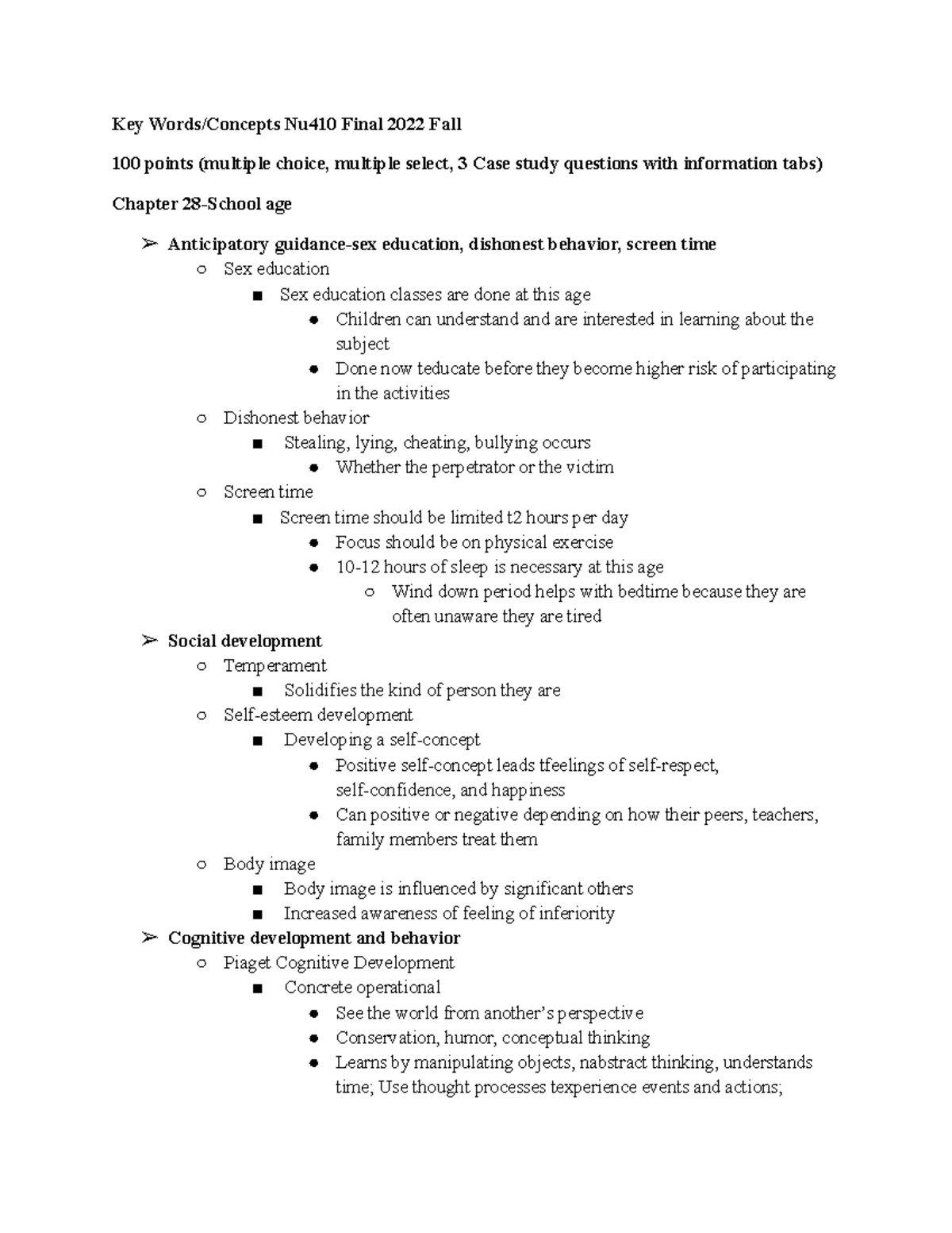 peds-final-keywords-list-key-words-concepts-nu410-final-2022-fall-100