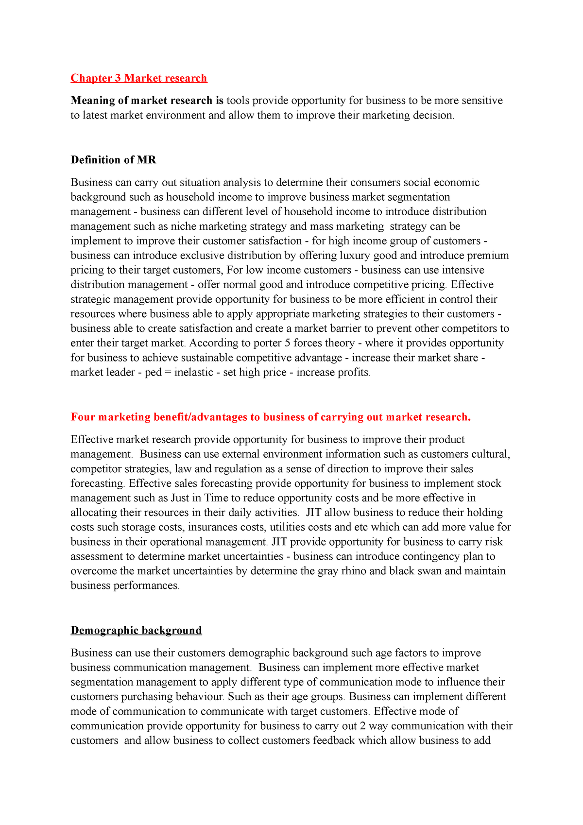 Chapter 3 Market Research Chapter 3 Market Research Meaning Of Market 