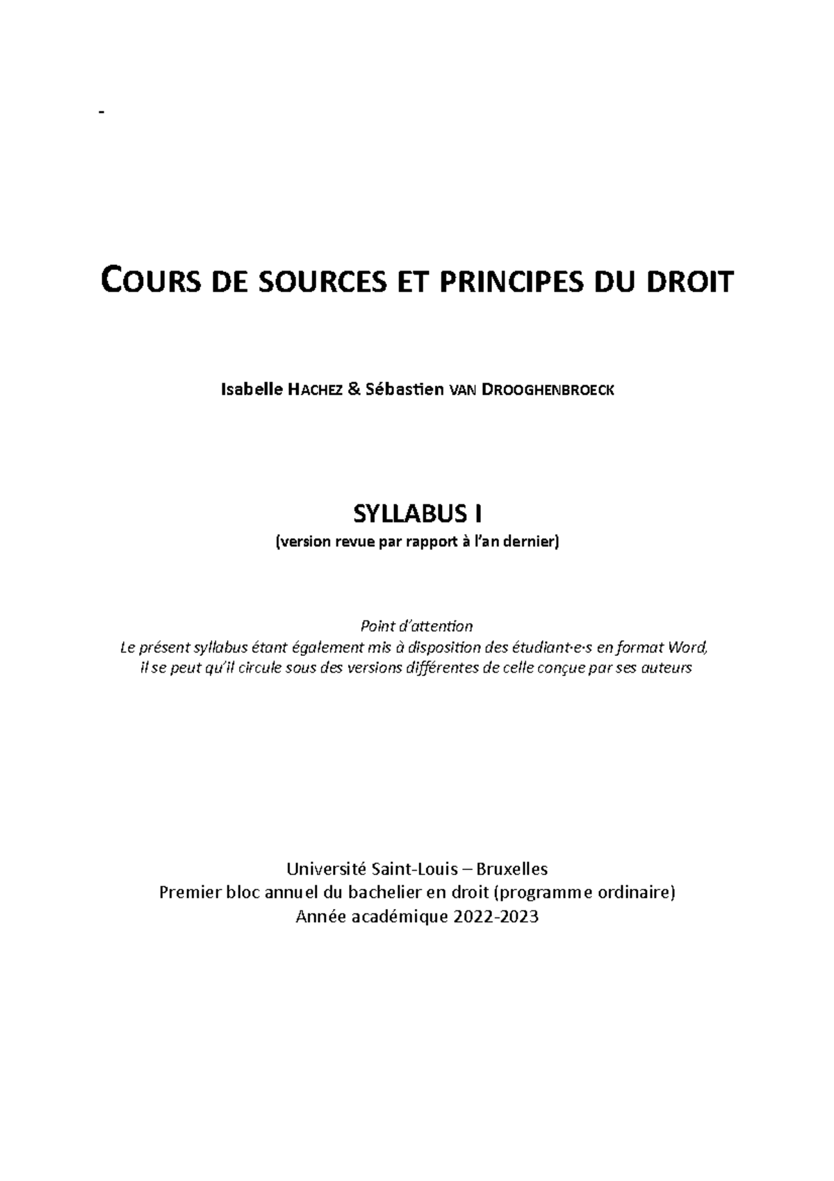 SPD Vol 1 2022-2023 - Notes - COURS DE SOURCES ET PRINCIPES DU DROIT ...