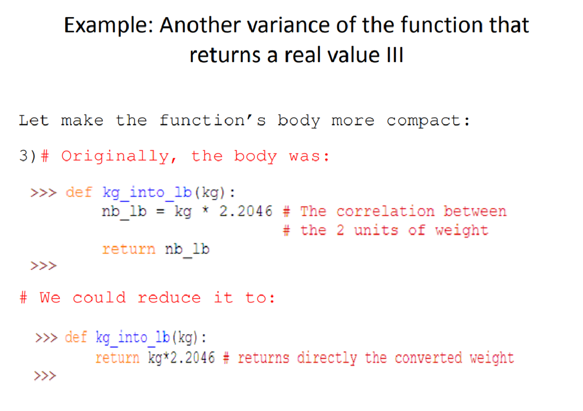 Python 1 - Notes - Example: Another variance of the function that ...