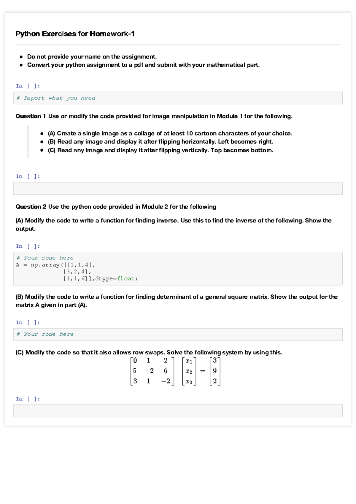 MA574 F22 PA1 - Quarter Whole Homework - Python Exercises for Homework ...