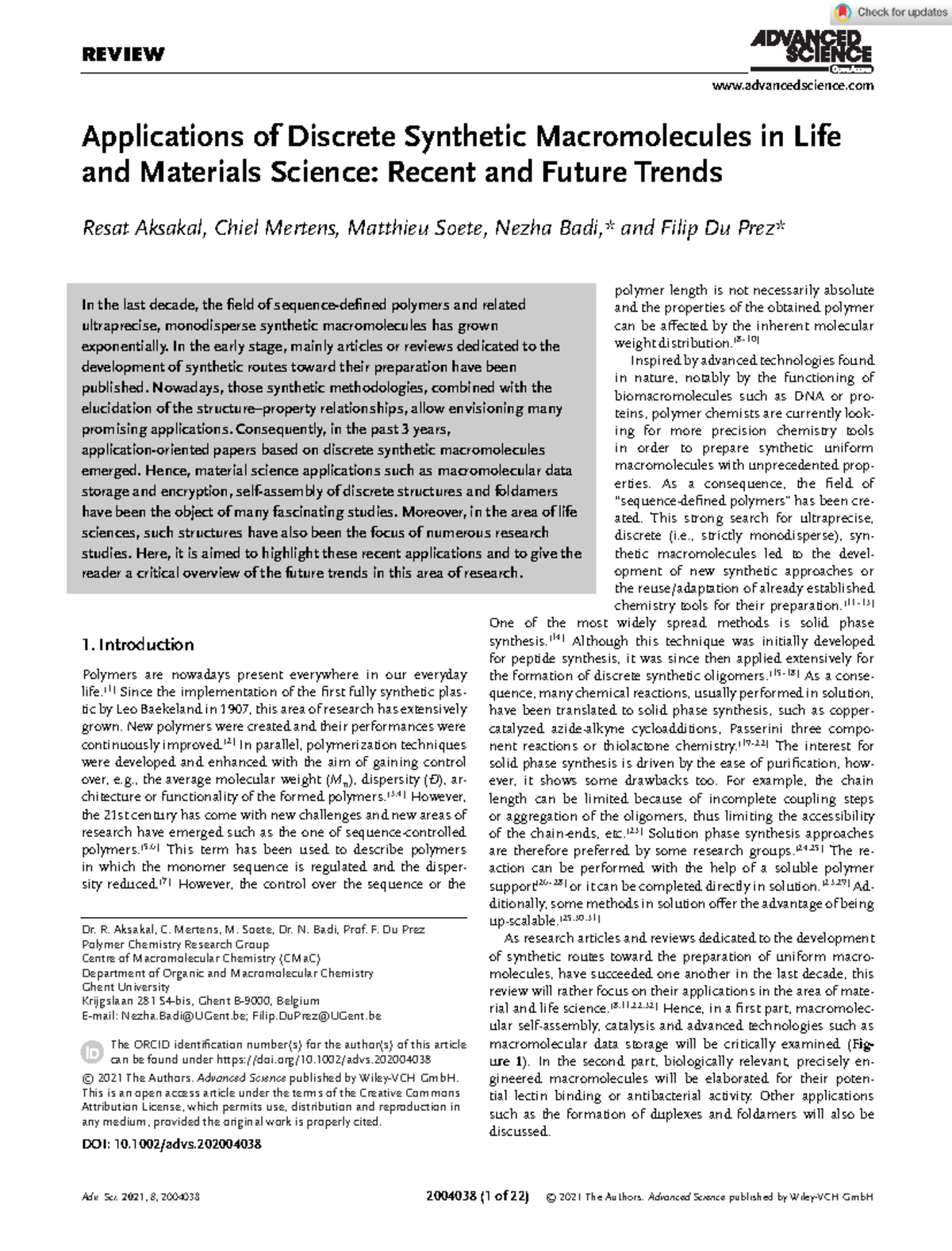Applications of Discrete Synthetic Macromolecules in Life and Materials