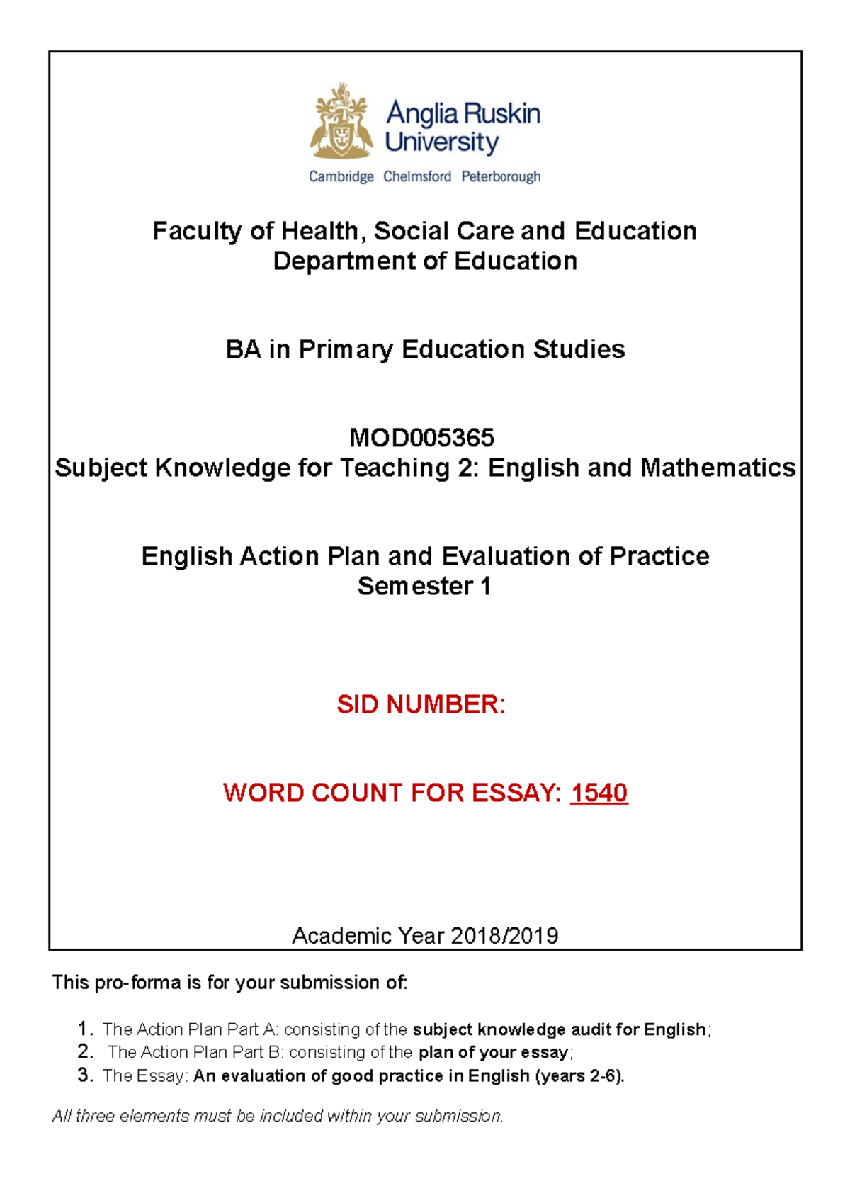 An evaluation of good practice in English with supporting subject