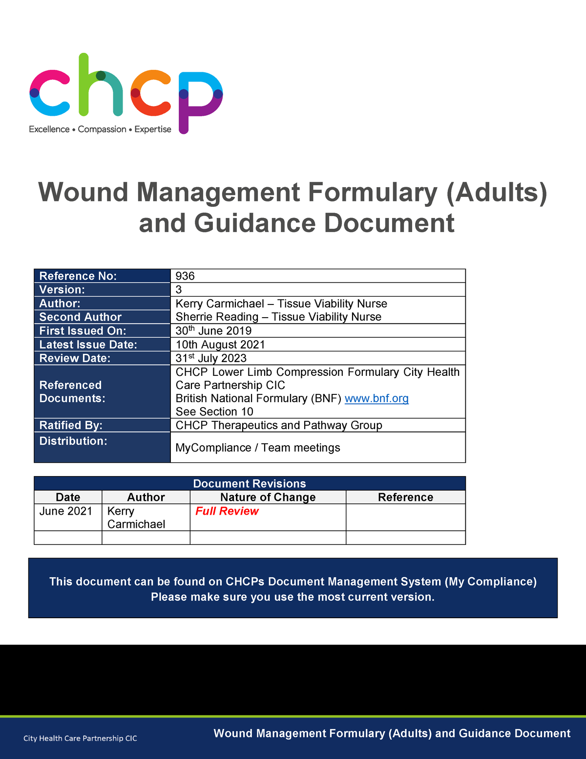 Chcp Wound Management Formulary - Wound Management Formulary (Adults ...