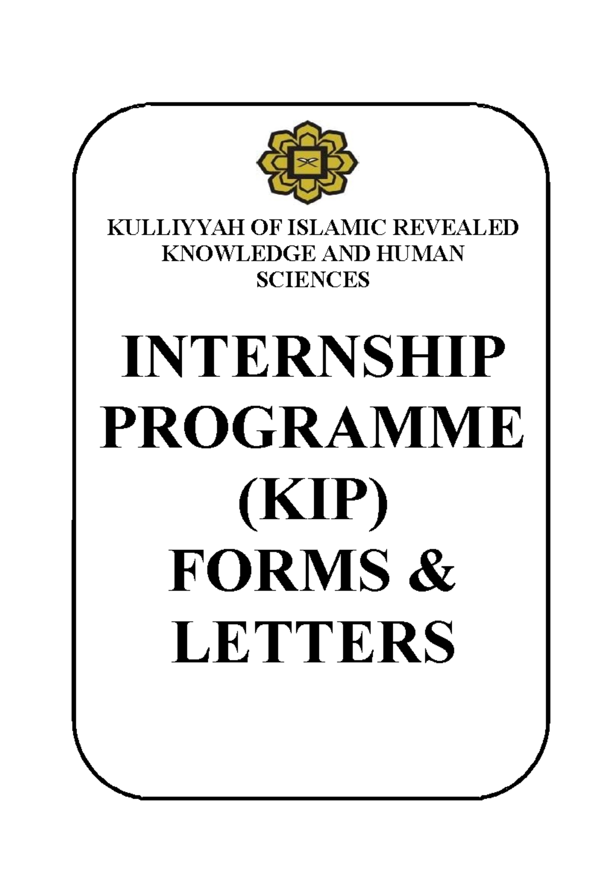 Kip booklet pdf - KULLIYYAH OF ISLAMIC REVEALED KNOWLEDGE AND HUMAN ...