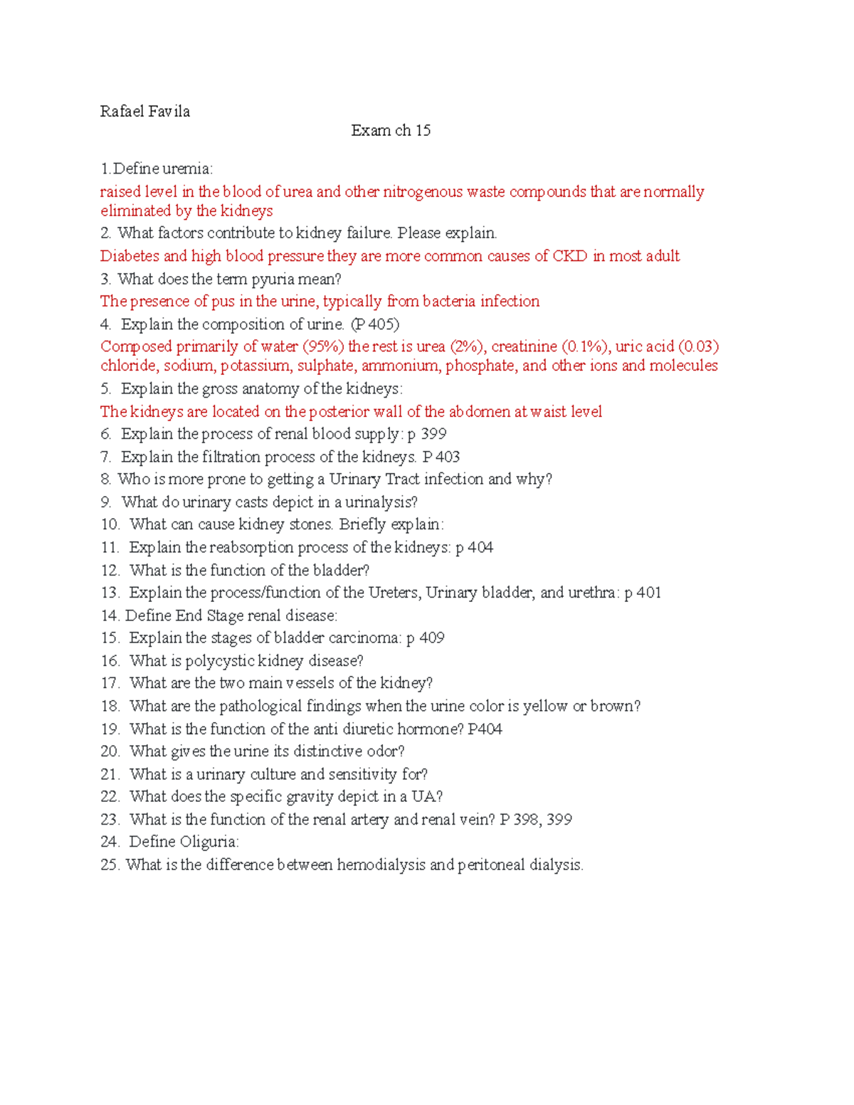 Chapter 15 quiz - Hgebnny52gtbbr - Rafael Favila Exam ch 15 1 uremia ...