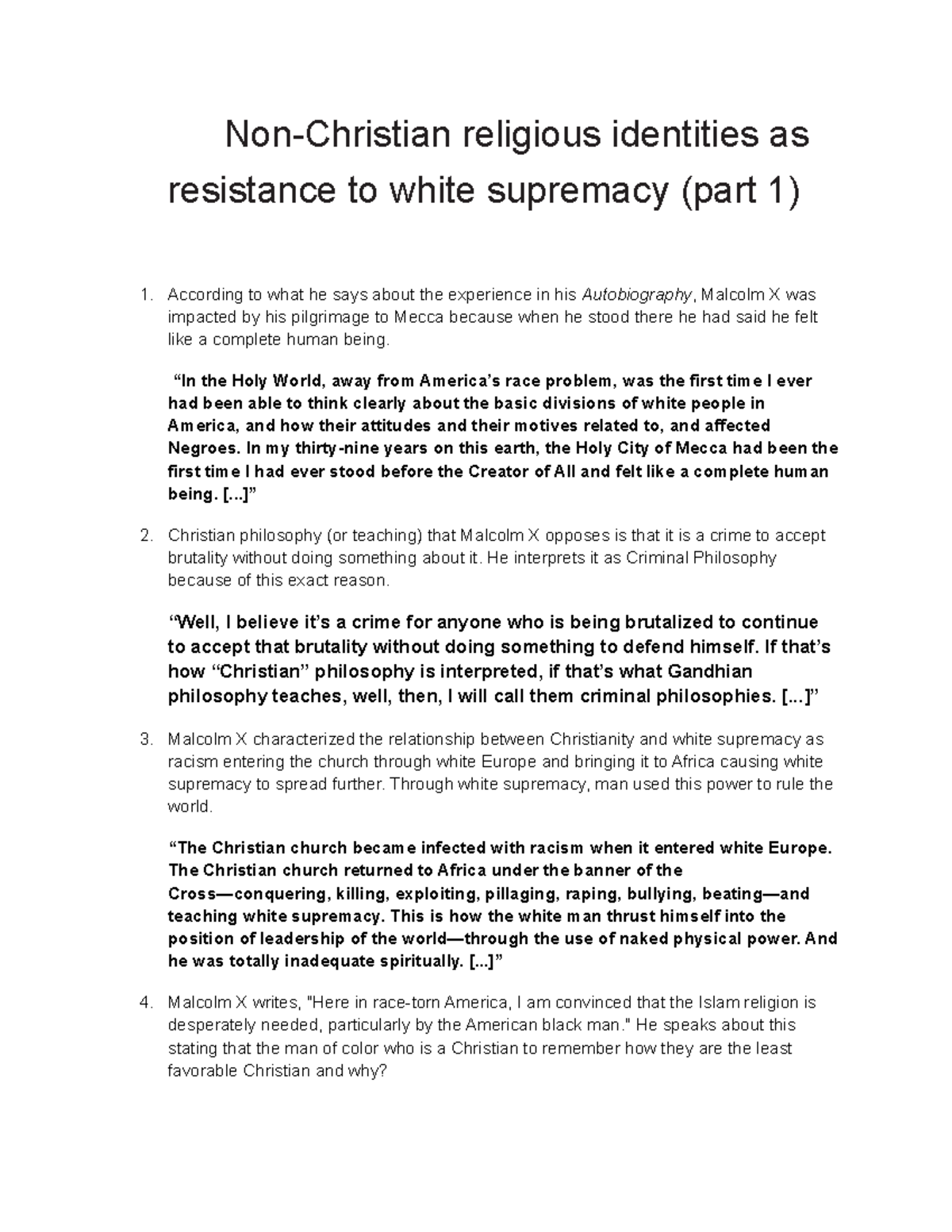 REL Notes - Non-Christian religious identities as resistance to white ...
