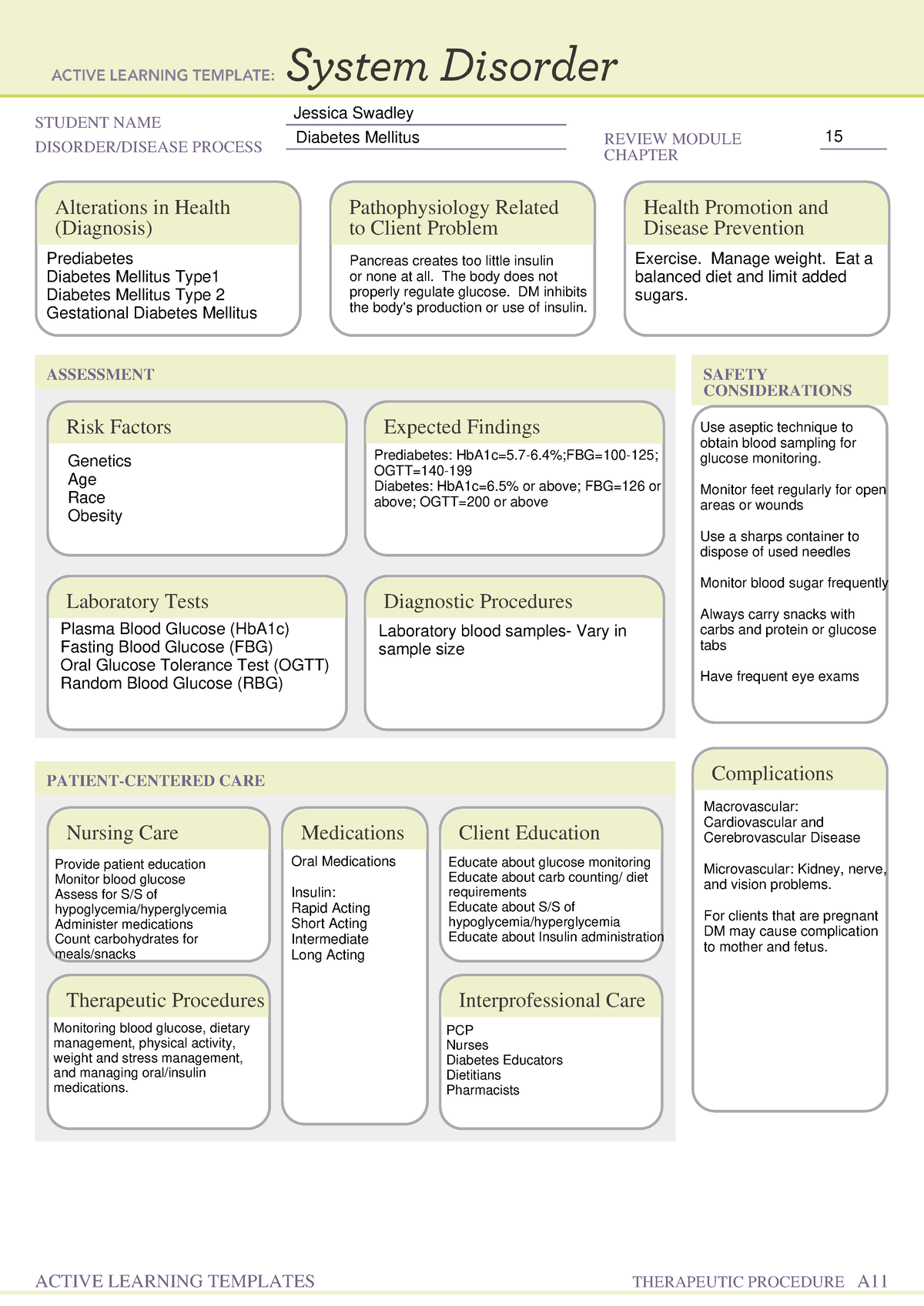 System Disorder form - NURS1217 - STUDENT NAME DISORDER/DISEASE PROCESS ...