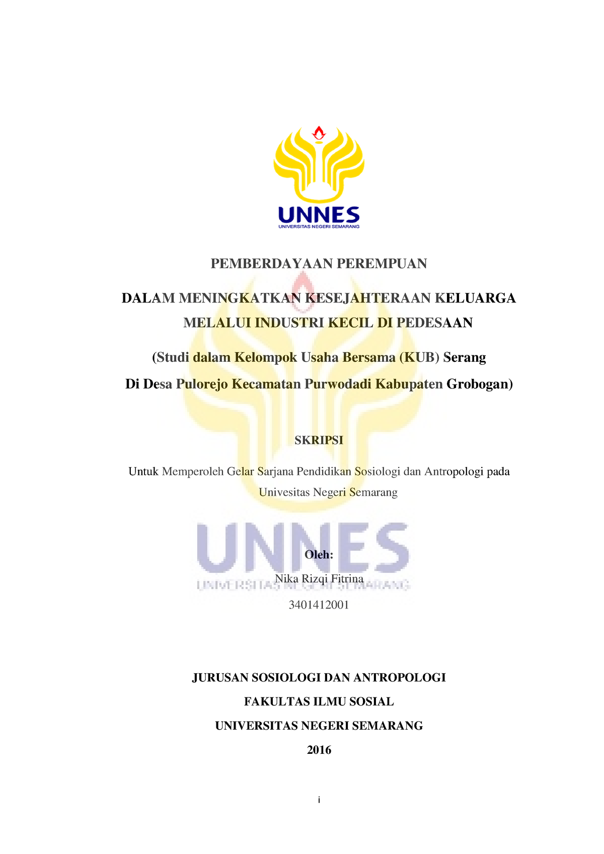 Pemberdayaan Perempuan Dalam Meningkatkan Kesejahteraan Keluarga - I ...