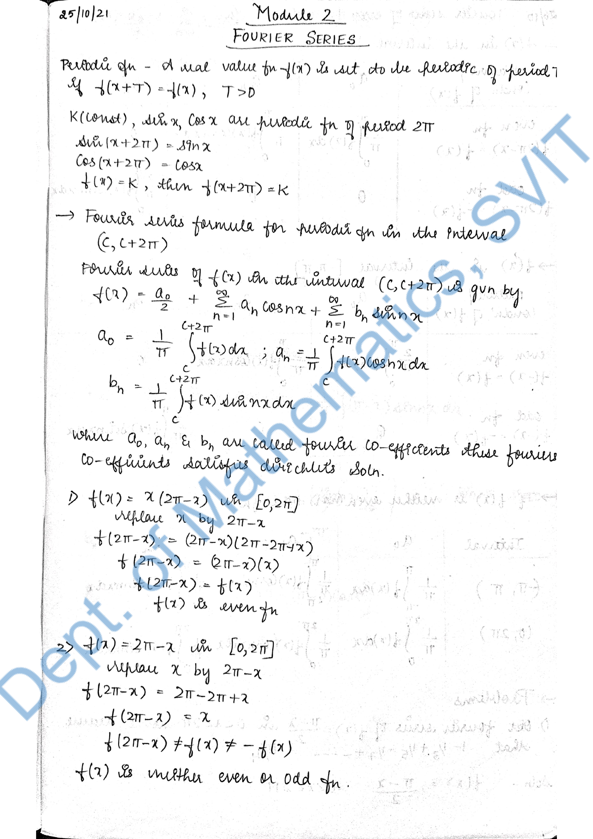 Module 2 - Fourier Series - Engineering - Studocu