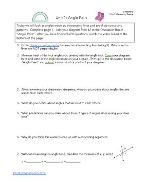 Geom Unit 1 Lesson 4 - Midpoint - Geometry Unit 1 Geometry Basics Unit ...