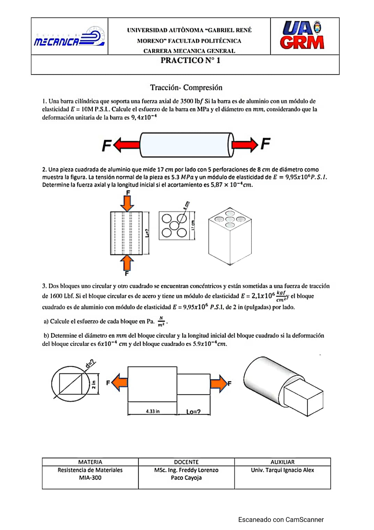 Practico De Resistencia - Resistencia De Materiales - Studocu