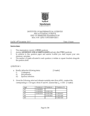 FM cat 2 Marking scheme - Study material - STRATHMORE INSTITUTE OF ...