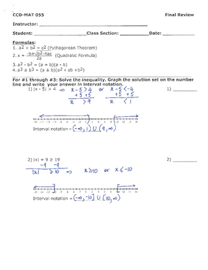 MAT 055 Exam 1 Review - FA 2020 - CCD MAT 055 Exam 1 Review - Studocu