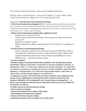 Environmental autobiography - April 09, 2019 PSY 238 Environmental ...