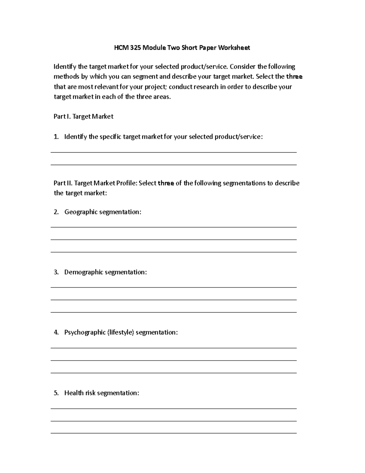 HCM 325 Module Two Short Paper Worksheet - HCM 325 Module Two Short ...