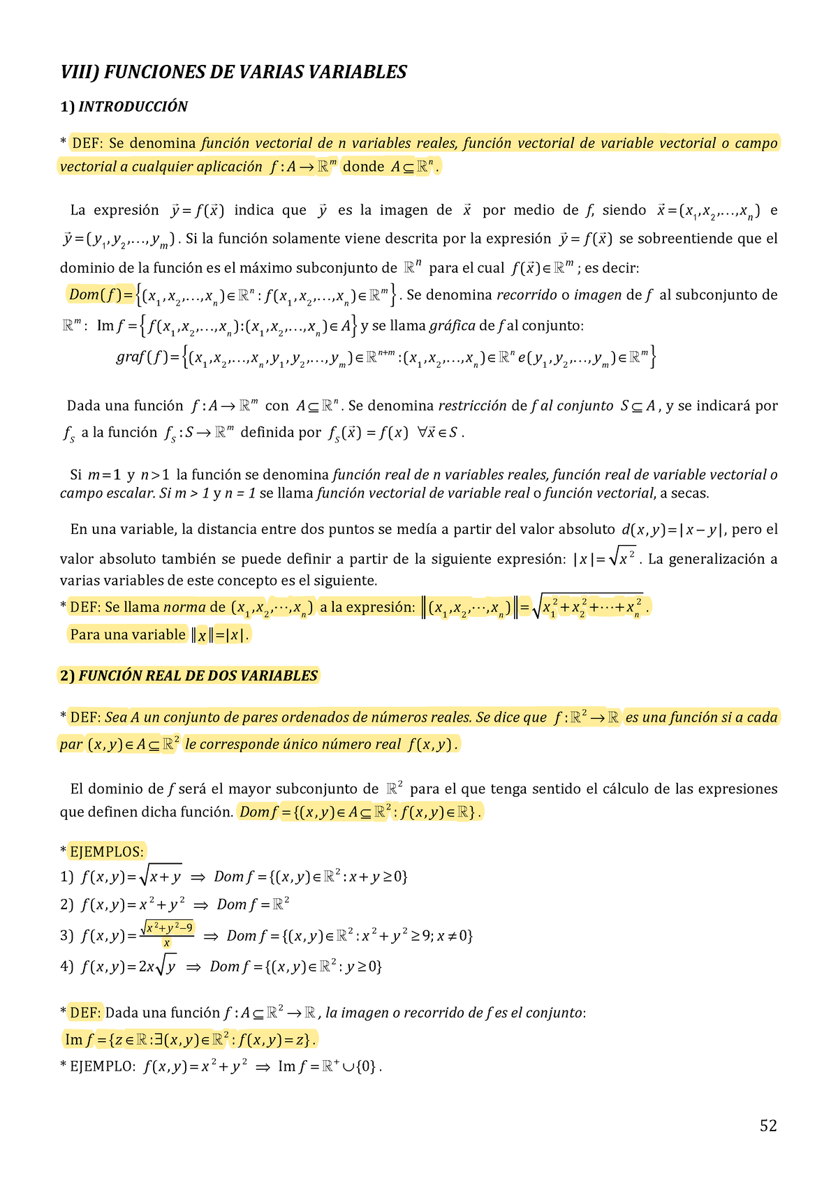 7-Funciones De Varias Variables - VIII) FUNCIONES DE VARIAS VARIABLES ...