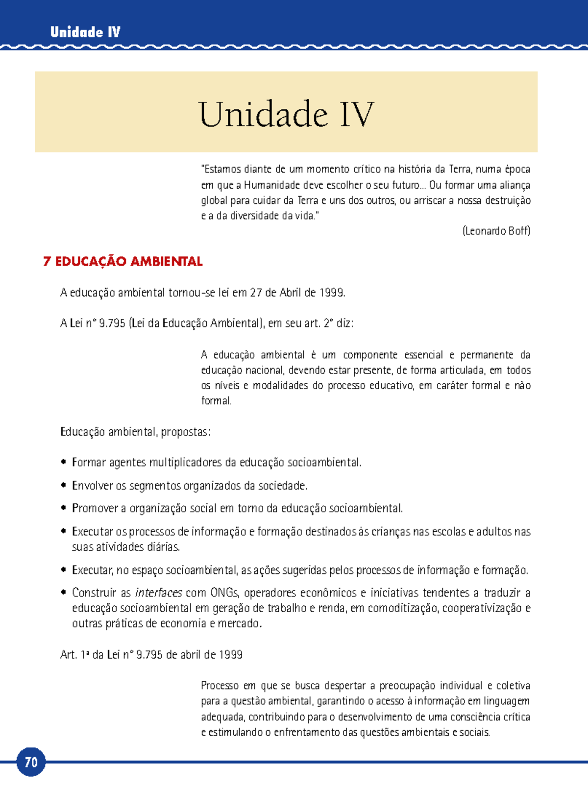 Livro-Texto - Unidade IV - Desenvolvimento Sustentável - Unidade IV ...